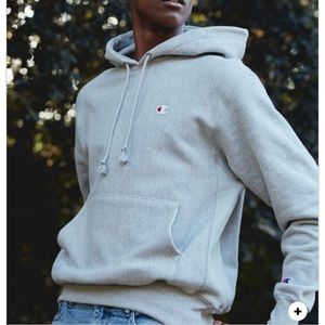 Champion Reverse Weave Gray Mens Hoodie